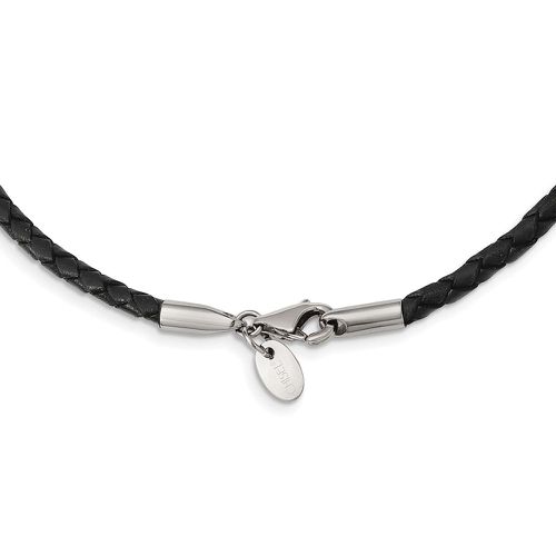 Mm Genuine Leather Weave Necklace - Chisel - Modalova
