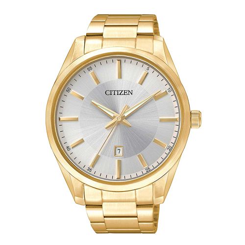 Men's Watch - Japanese Quartz Silver Dial Yellow Gold Bracelet / BI1032-58A - Citizen - Modalova