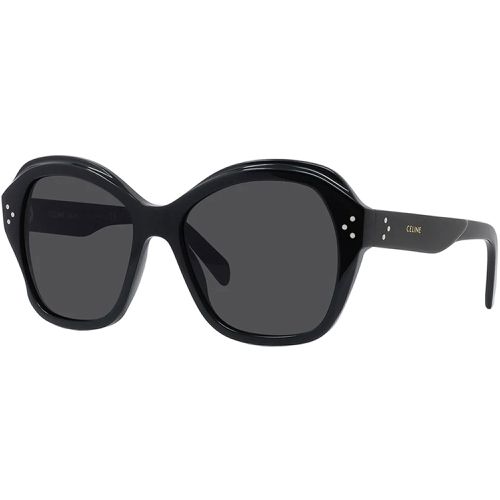 Women's Sunglasses - Dark Grey Lens Shiny Black Plastic Frame / CL40200I 01A - Celine - Modalova