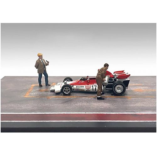 Figures Set 4 - Race Day Two Diecast Metal for 1/43 Scale Models - American Diorama - Modalova