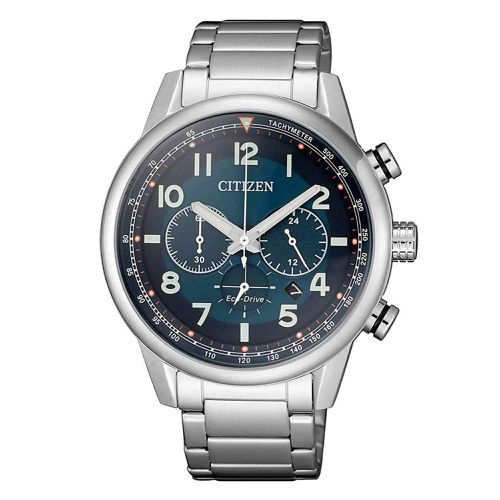 Men's Watch - Chronograph Power Reserve Blue Dial Silver Bracelet / CA4420-81L - Citizen - Modalova