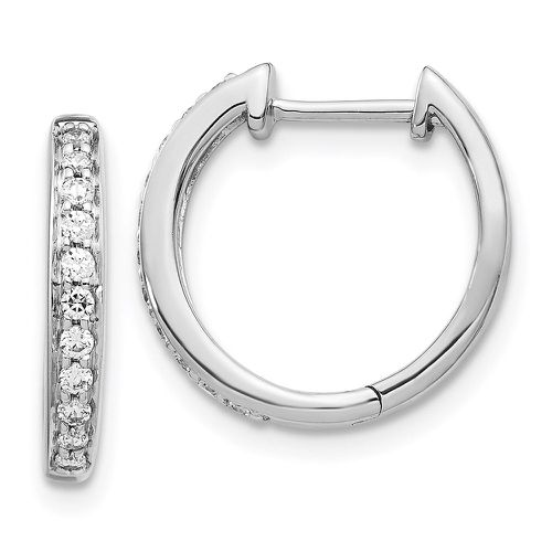 K White Gold Diamond Complete Hinged Hoop Earrings - Jewelry - Modalova