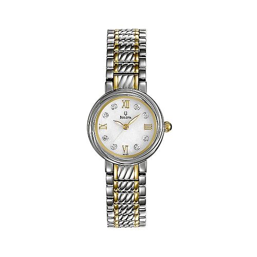 Women's Two Tone Diamond Watch 98P102 - Bulova - Modalova