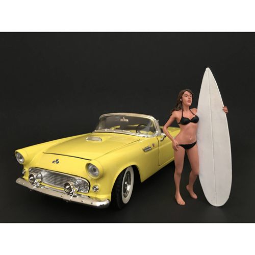 Figure - Surfer Casey Polyresin For 1/18 Scale Models, 4 inch Tall - American Diorama - Modalova