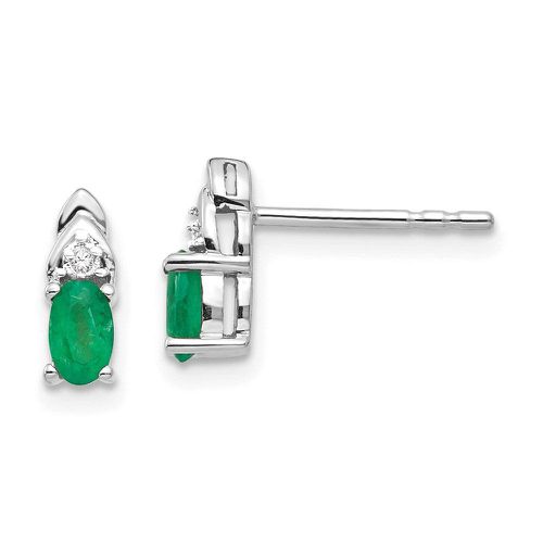 K White Gold Emerald Diamond Earring - Jewelry - Modalova