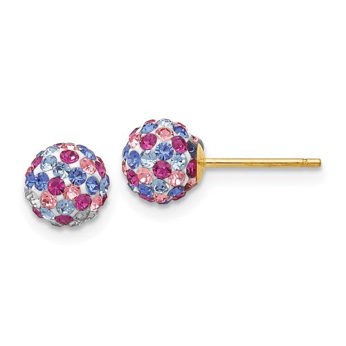 K Blue Pink Multi Crystal 6mm Post Earrings - Jewelry - Modalova