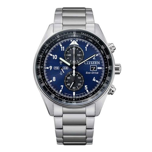 Men's Watch - Eco Drive Chronograph Blue and Black Dial Bracelet / CA0770-81L - Citizen - Modalova