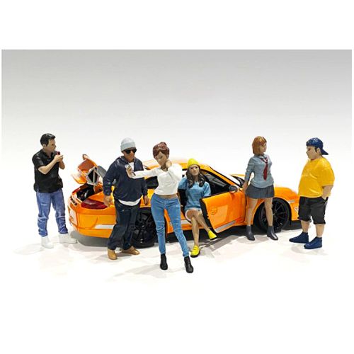 Piece Figurine Set - Polyresin Car Meet 1 for 1/24 Scale Models - American Diorama - Modalova