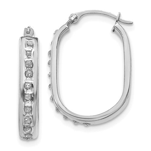 K White Gold Diamond Fascination Squared Hinged Hoop Earrings - Jewelry - Modalova