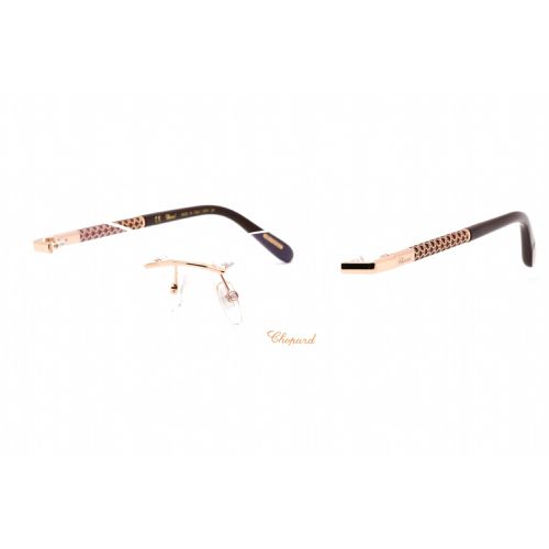 Women's Eyeglasses - Shiny Copper Gold Metal Rectangular Frame / VCHF47 08FC - Chopard - Modalova
