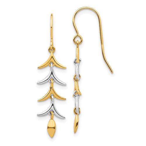 K Two Tone Dangle Earrings - Jewelry - Modalova