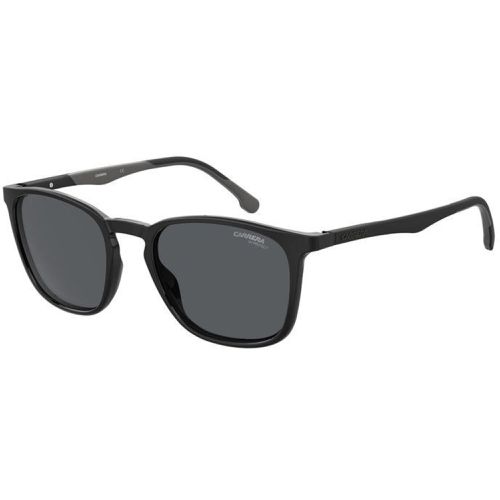 Men's Sunglasses - Smoke Lens Black Plastic Square Shape Frame / 8041/S 0807 - Carrera - Modalova