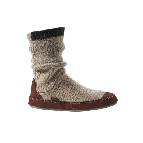 Men's Slouch Boots - Non-Slip Sole, Grey Ragg Wool, Large / A10162ACKML - Acorn - Modalova