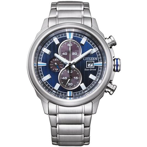 Men's Watch - Chronograph Stainless Steel Case Blue/Grey Dial / CA0731-82L - Citizen - Modalova