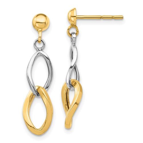 K Two-tone Dangle Post Earrings - Jewelry - Modalova