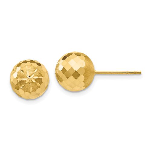 K 9mm Diamond-cut Mirror Ball Post Earrings - Jewelry - Modalova