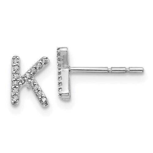 K White Gold Diamond Initial K Earrings - Jewelry - Modalova