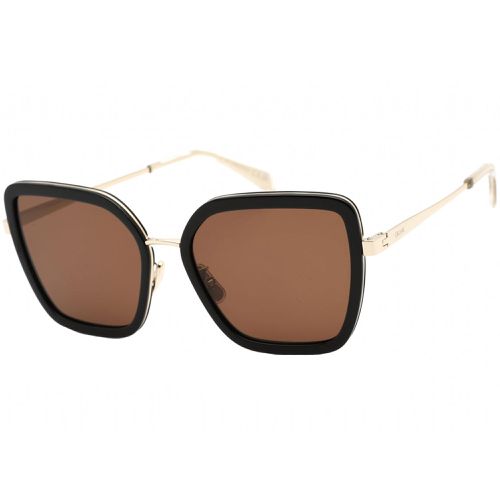 Women's Sunglasses - Shiny Black and Gold Metal Cat Eye Frame / CL40221U 01E - Celine - Modalova