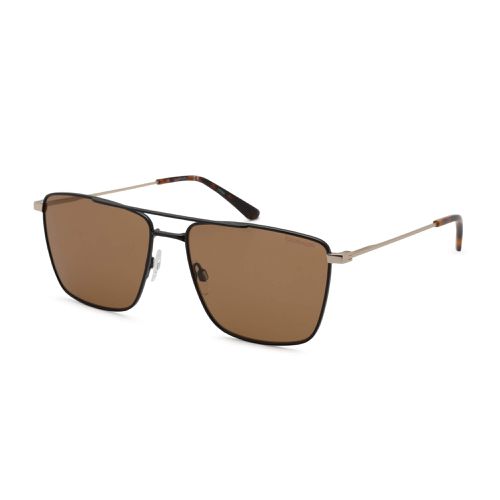 Unisex Sunglasses - Black Metal Aviator Frame Brown Lens / CK21116S 001 - Calvin Klein - Modalova
