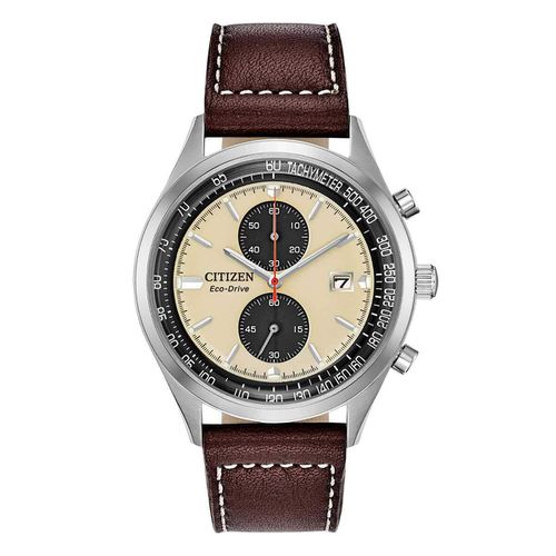 Men's Chronograph Watch - Chandler Black & Beige Dial / CA7020-07A - Citizen - Modalova
