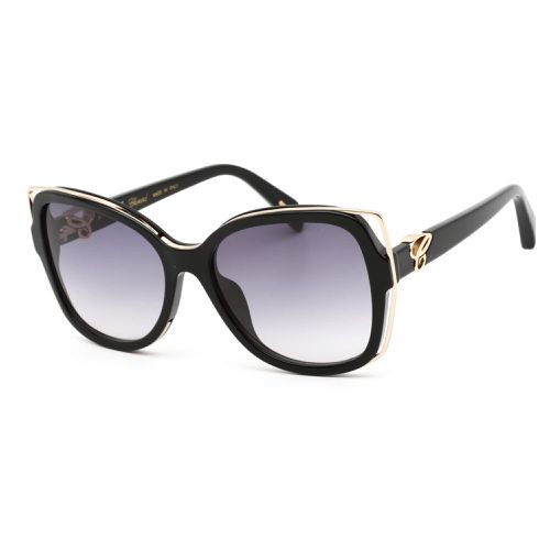 Women's Sunglasses - Gradient Lens Shiny Black Butterfly Frame SCH316 0700 - Chopard - Modalova
