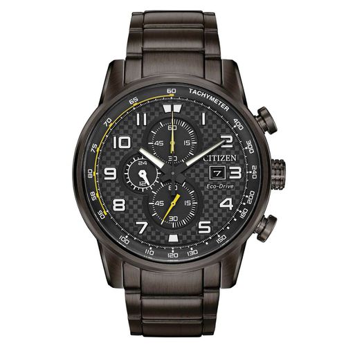 Men's Chronograph Watch - Primo Black Dial Grey Stainless Steel / CA0687-58E - Citizen - Modalova