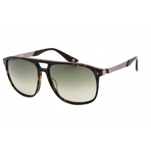 Men's Sunglasses - Dark Havana Rectangular Frame Gradient Green Lens / BW0001 52P - BMW - Modalova