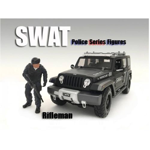 Figure - SWAT Team Rifleman For 1:18 Scale Models Blister Pack 4 inch - American Diorama - Modalova