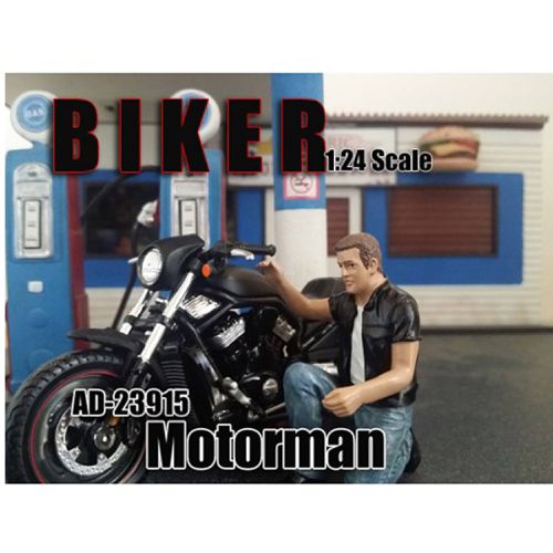 Figure - Biker Motorman Figure For 1:24 Scale Models Blister Pack - American Diorama - Modalova