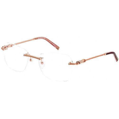 Women's Eyeglasses - Shiny Pink/Gold/Burgundy Metal Cat Eye / PC71033 C03 - Charriol - Modalova