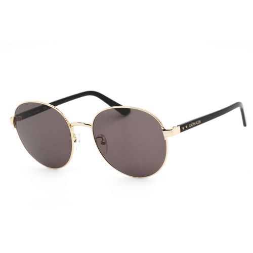 Men's Sunglasses - Gold/Black Round Metal Full Rim Frame / CK18301SK 717 - Calvin Klein - Modalova
