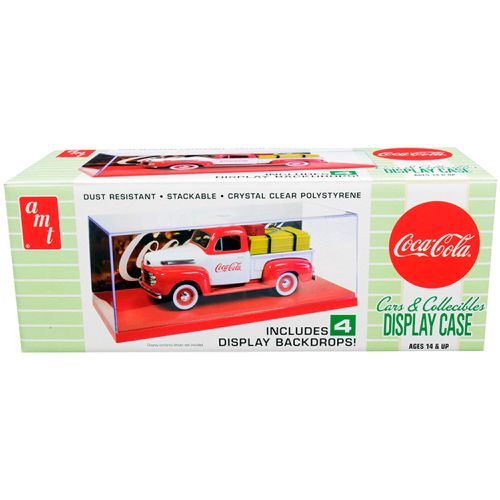 Collectible Display Show Case with Red Display Base - 4 Coca-Cola Backdrops - AMT - Modalova