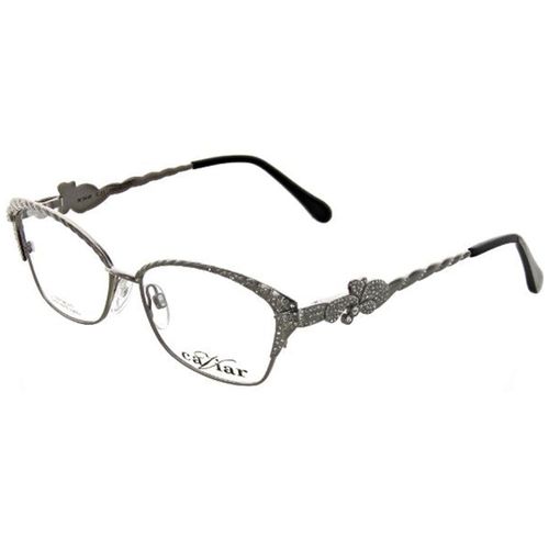 Women's Eyeglasses - Silver/Clear Crystals Frame Demo Lens / 5649-C35-53-16-135 - Caviar - Modalova