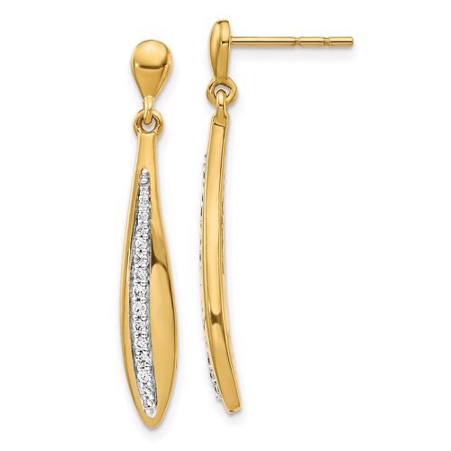 K Yellow Gold Diamond Post Earrings - Jewelry - Modalova
