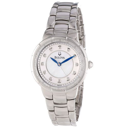 R174 Women's Diamond Rosedale Mother of Pearl Dial Steel Bracelet Watch - Bulova - Modalova