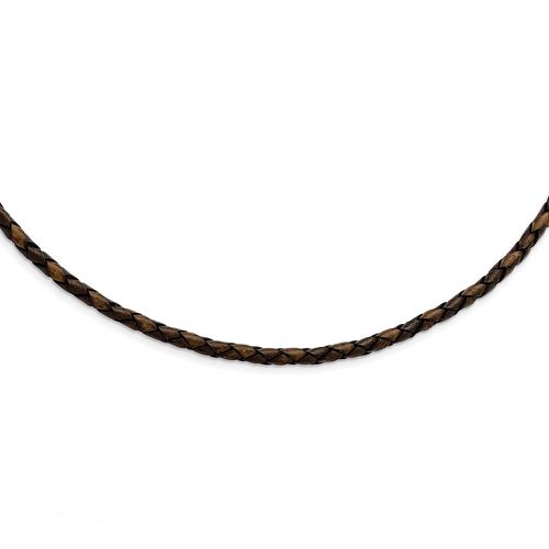 Mm Genuine Leather Hexagon Weave Necklace - Chisel - Modalova