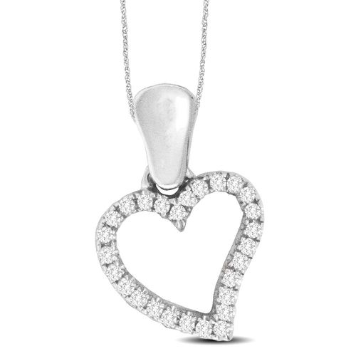 K White Gold 1/10 Ct.Tw.Diamond Heart Pendant - Star Significance - Modalova