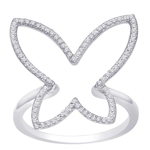 K White Gold 1/6 Ct.Tw. Diamond Butterfly Ring - Star Significance - Modalova