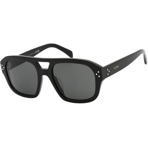 Women's Sunglasses - Grey Lens Shiny Black Plastic Aviator Frame / CL40205U 01A - Celine - Modalova