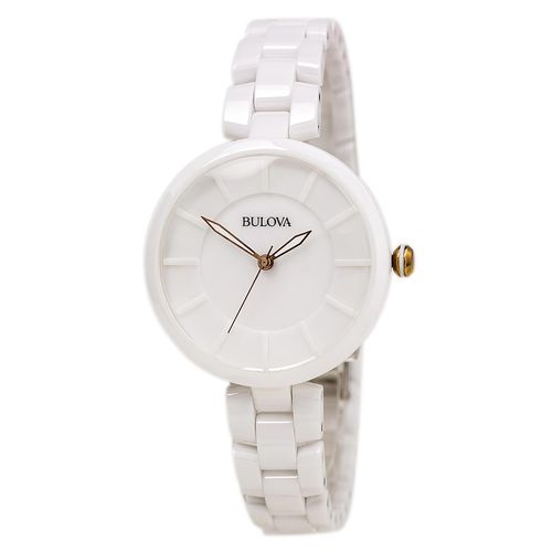 L196 Women's Dress Classic White Ceramic Dial White Ceramic Bracelet Watch - Bulova - Modalova