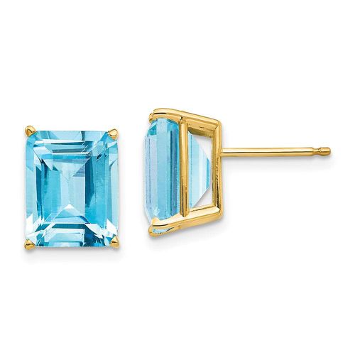 K 10x8mm Emerald Cut Blue Topaz Earrings - Jewelry - Modalova