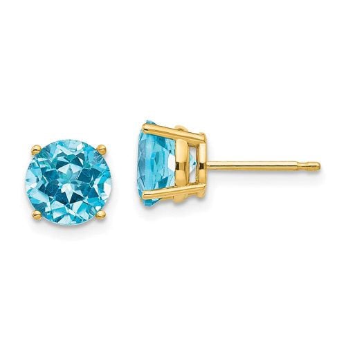K 7mm Blue Topaz Earrings - Jewelry - Modalova