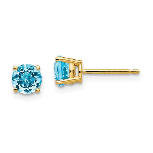 K 5mm Blue Topaz Earrings - Jewelry - Modalova