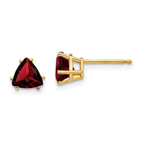 K 6mm Trillion Garnet Earrings - Jewelry - Modalova