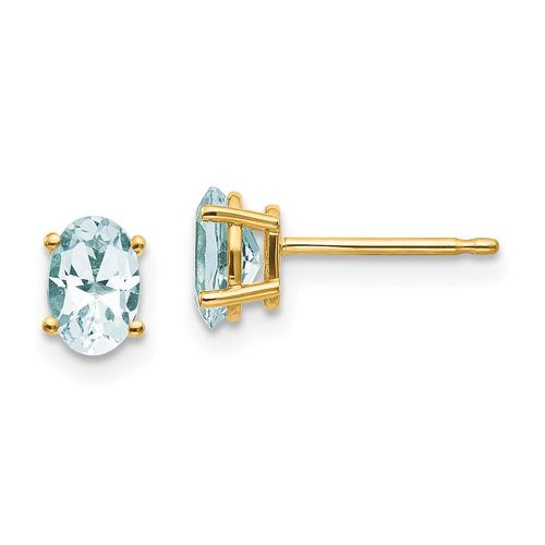 K 6x4 Oval March/Aquamarine Post Earrings - Jewelry - Modalova