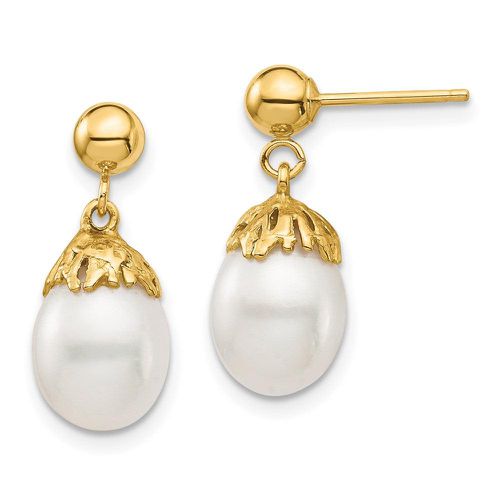K 7-8mm White Rice Freshwater Cultured Pearl Dangle Post Earrings - Jewelry - Modalova