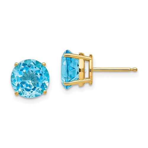 K 8mm Blue Topaz Post Earrings - Jewelry - Modalova
