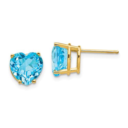 K 8mm Heart Blue Topaz earring - Jewelry - Modalova