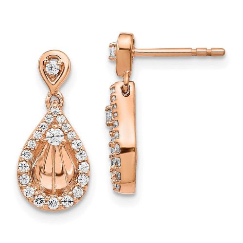 K Rose Gold Diamond Post Earrings - Jewelry - Modalova