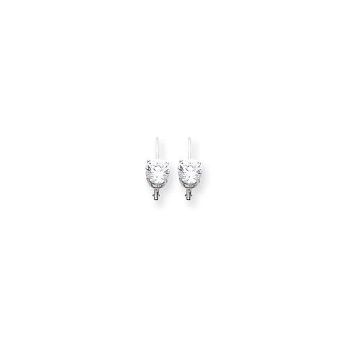 K White Gold 6mm Cubic Zirconia Leverback Earrings - Jewelry - Modalova